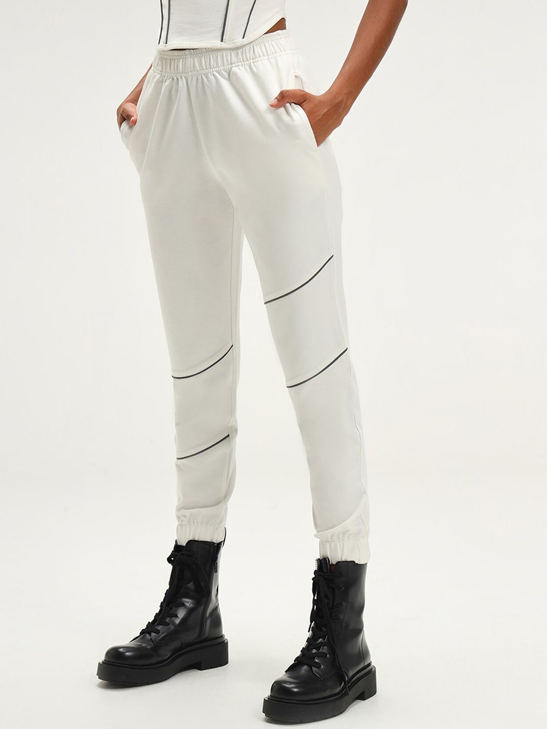 CAVA Women White Original Joggers Trousers Price in India