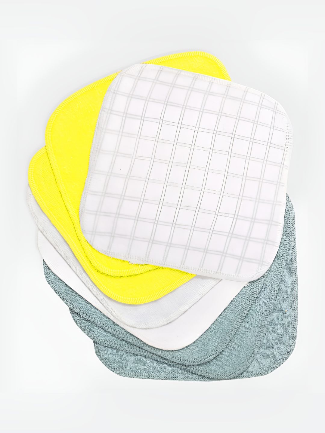 MiArcus Grey & White 8 Pieces 150GSM Face Towels