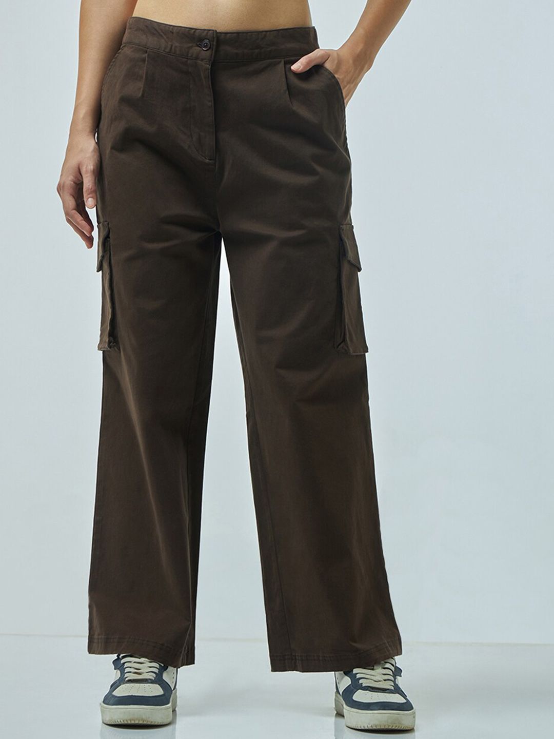 Bewakoof Women Brown Cargos Trousers Price in India