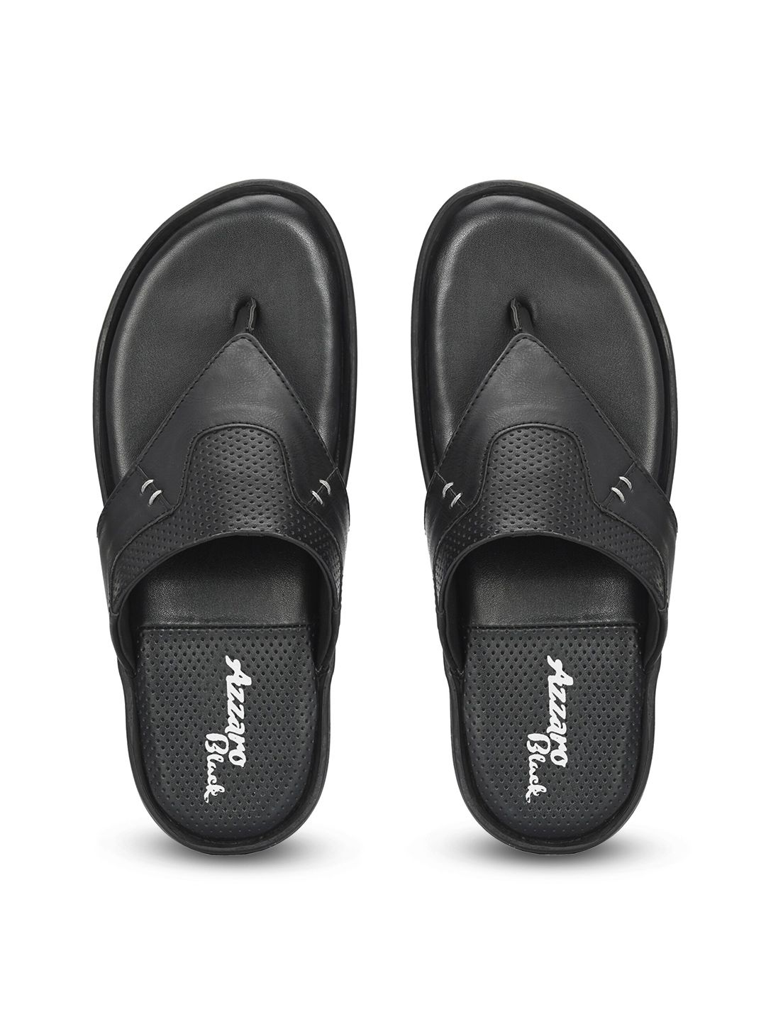 Buy Azzaro Black Men Textured Thong Flip-Flops - Flip Flops for
