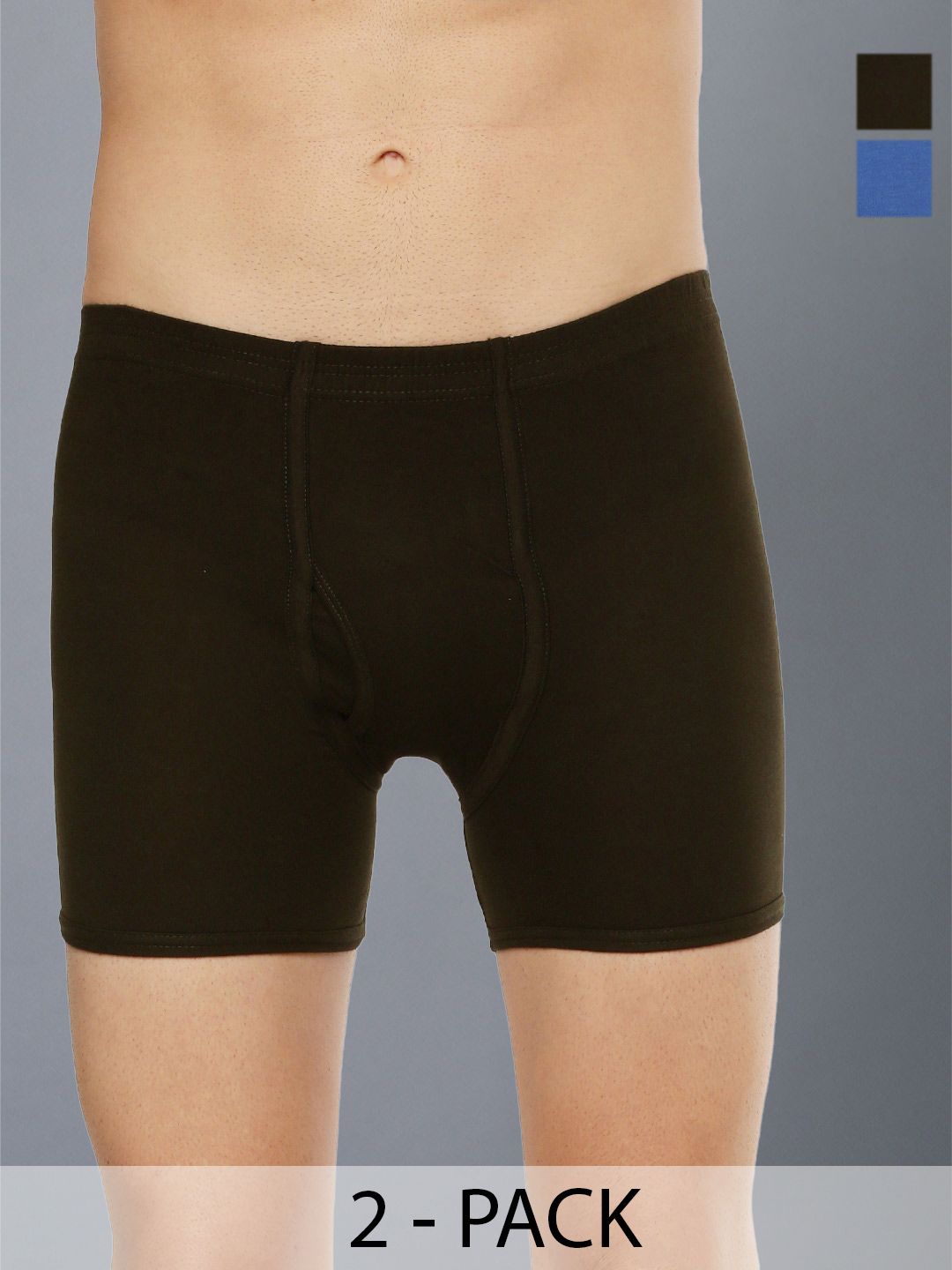 Dollar Lehar Mens Combed Cotton Trunk - Pack of 2 - Assorted