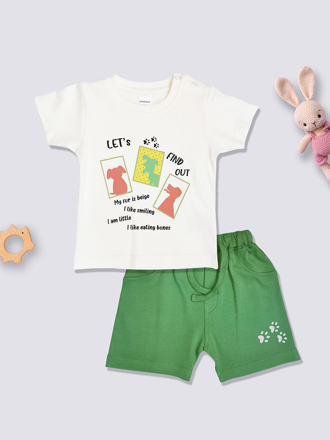 Moms Love Boys Printed Cotton Clothing Set