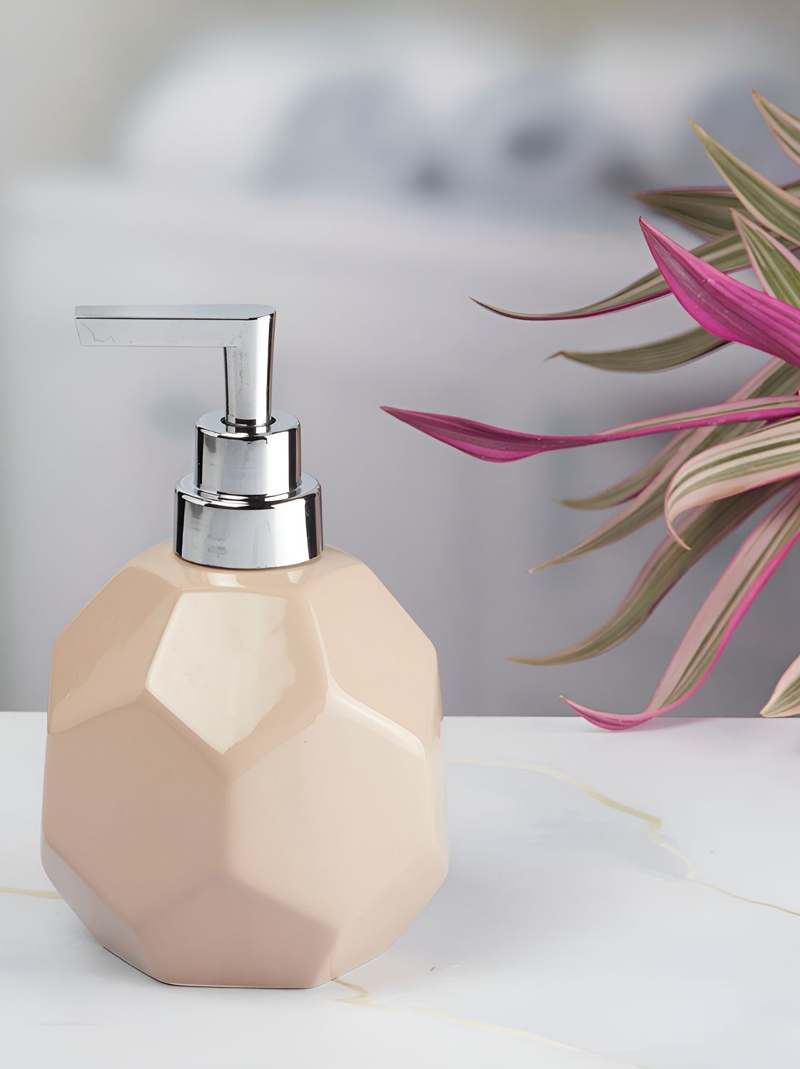 Kookee Brown Abstract Ceramic Soap Dispenser