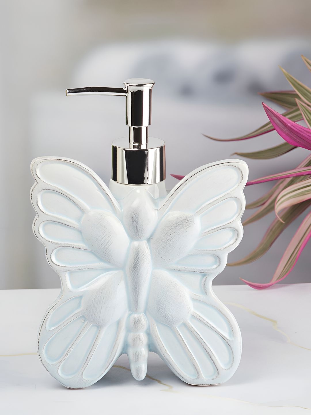Kookee Blue & Steel 2 Pieces Abstract Ceramic Soap Dispensers