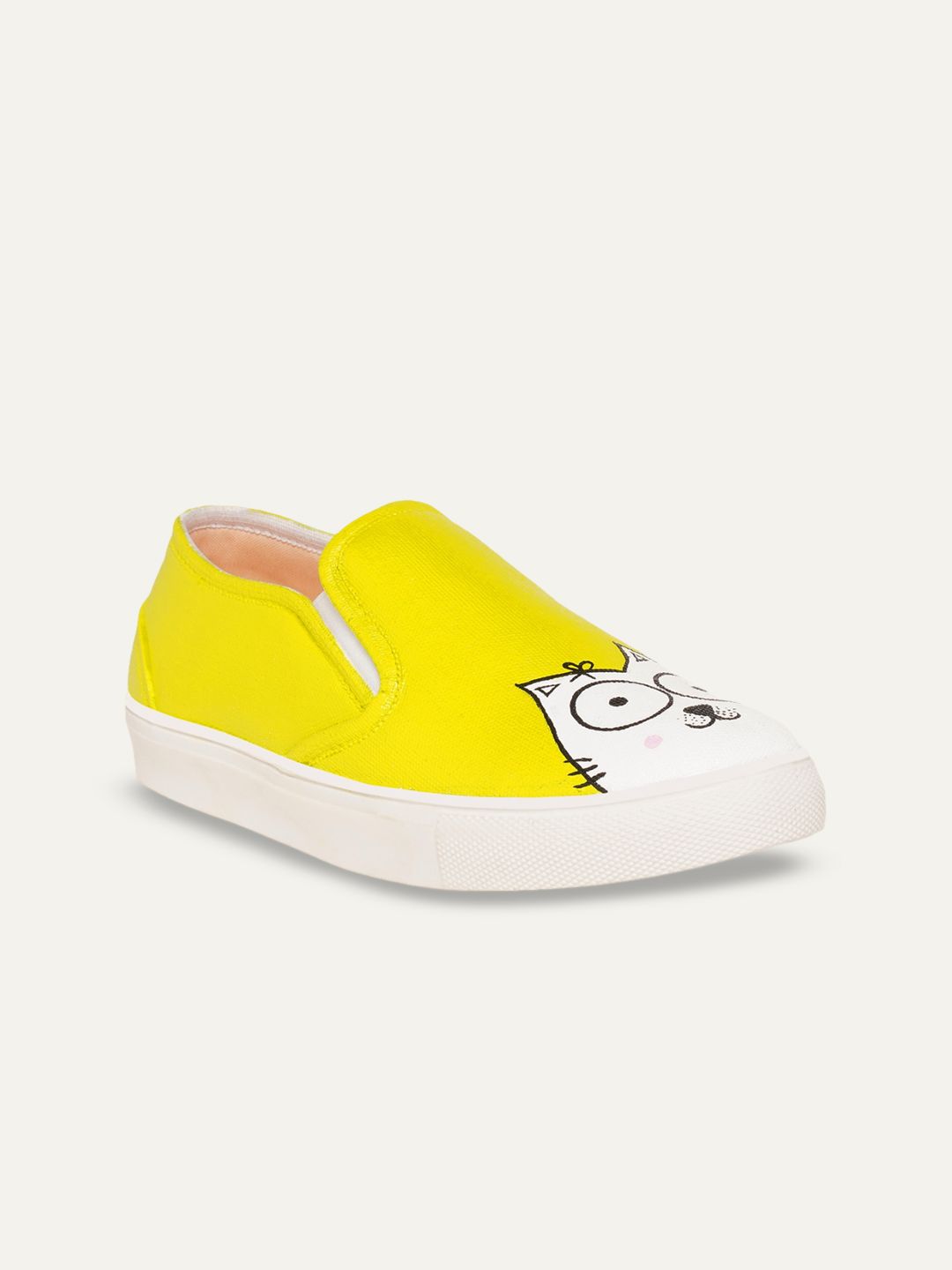 THE QUIRKY NAARI Women Lime Printed Slip-On Sneakers