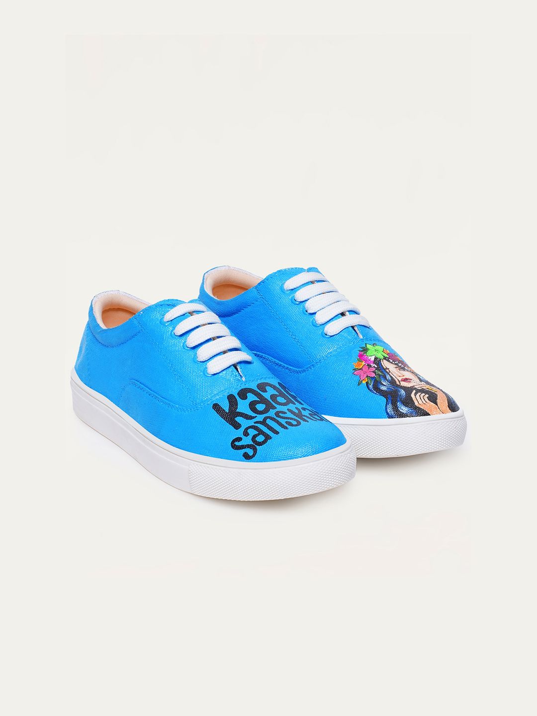 THE QUIRKY NAARI Women Printed Lace-Up Sneakers