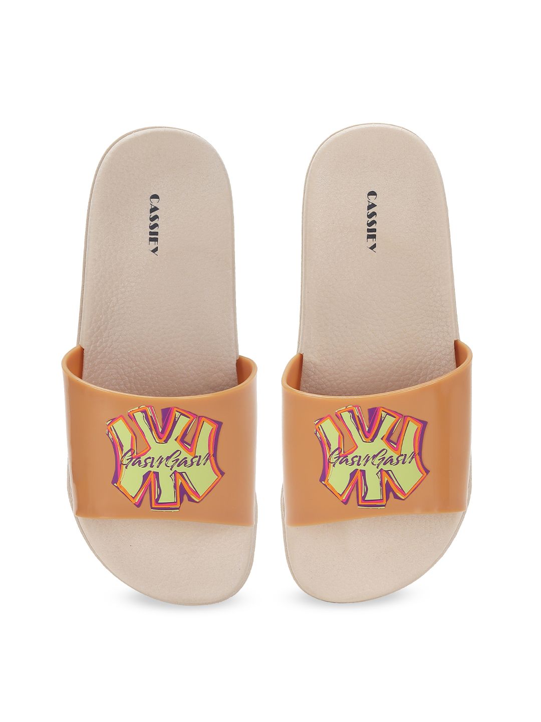 CASSIEY Women Typography Printed Rubber Sliders