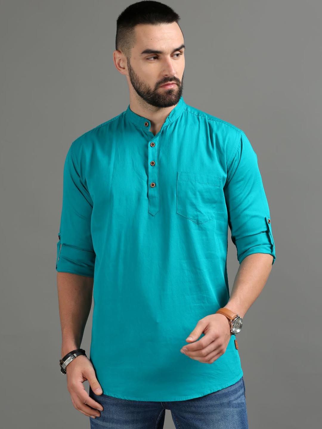 Tallwalker Mandarin Collar Cotton Kurta