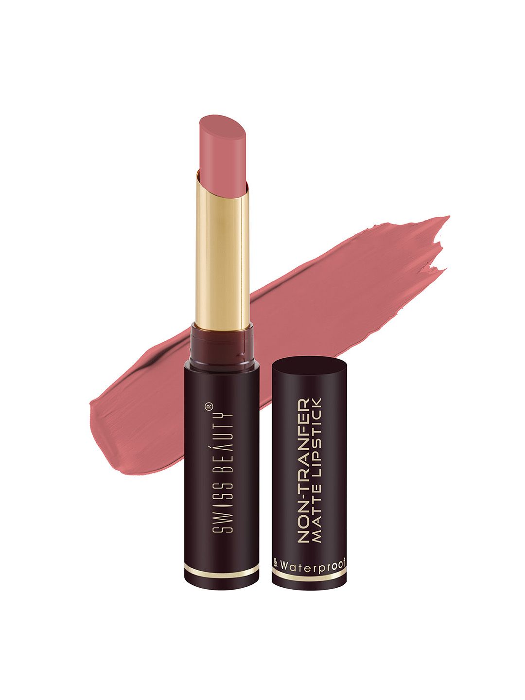 SWISS BEAUTY Smooth & Waterproof Non-Transfer Matte Lipstick - Shy Pink 28