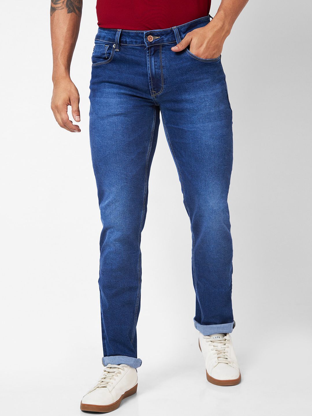 SPYKAR Men Heavy Fade Clean Look Cotton Jeans