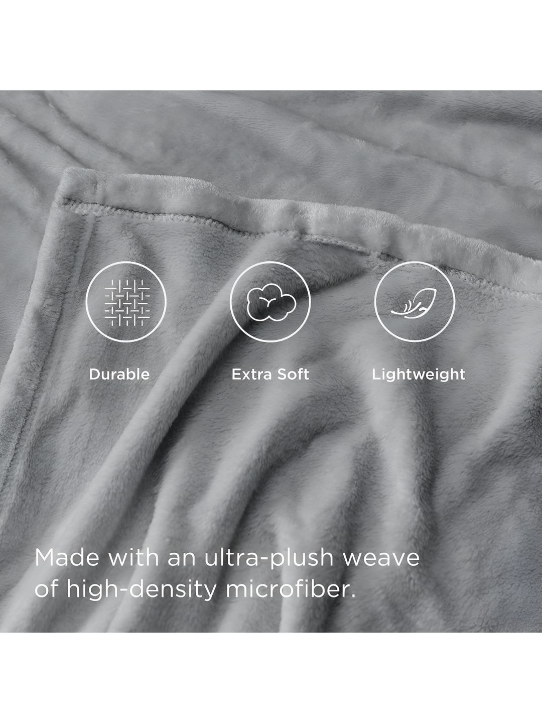 Buy HOMEKART Grey Fleece AC Room 300 GSM Single Bed Blanket