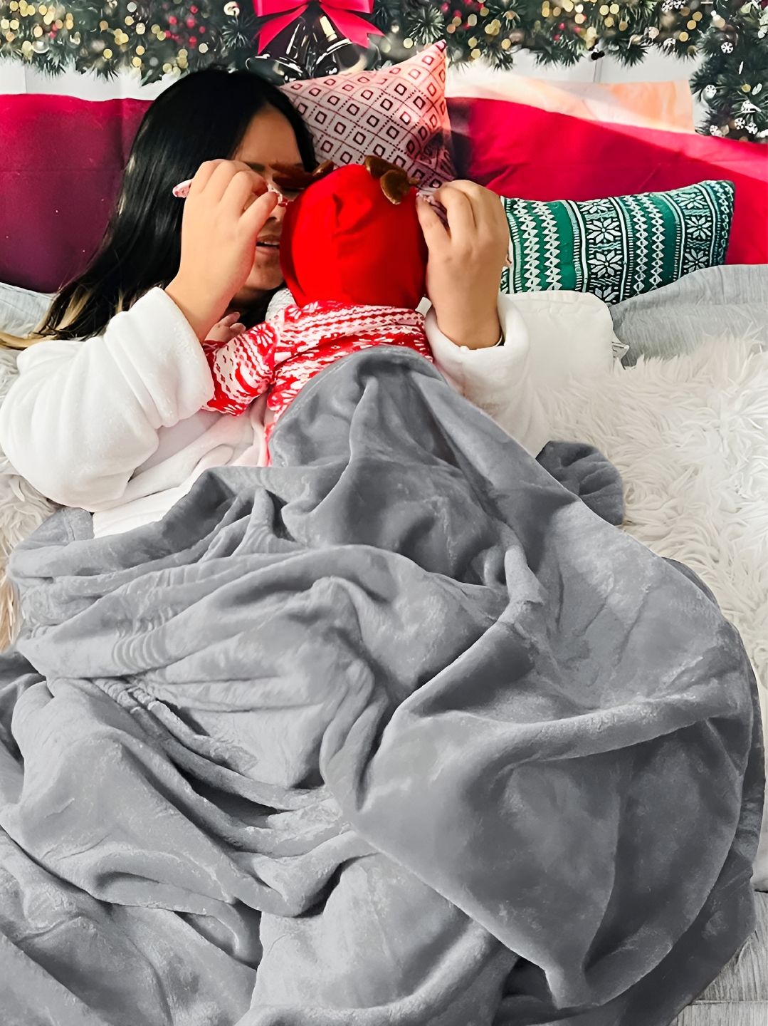 Buy HOMEKART Grey Fleece AC Room 300 GSM Single Bed Blanket