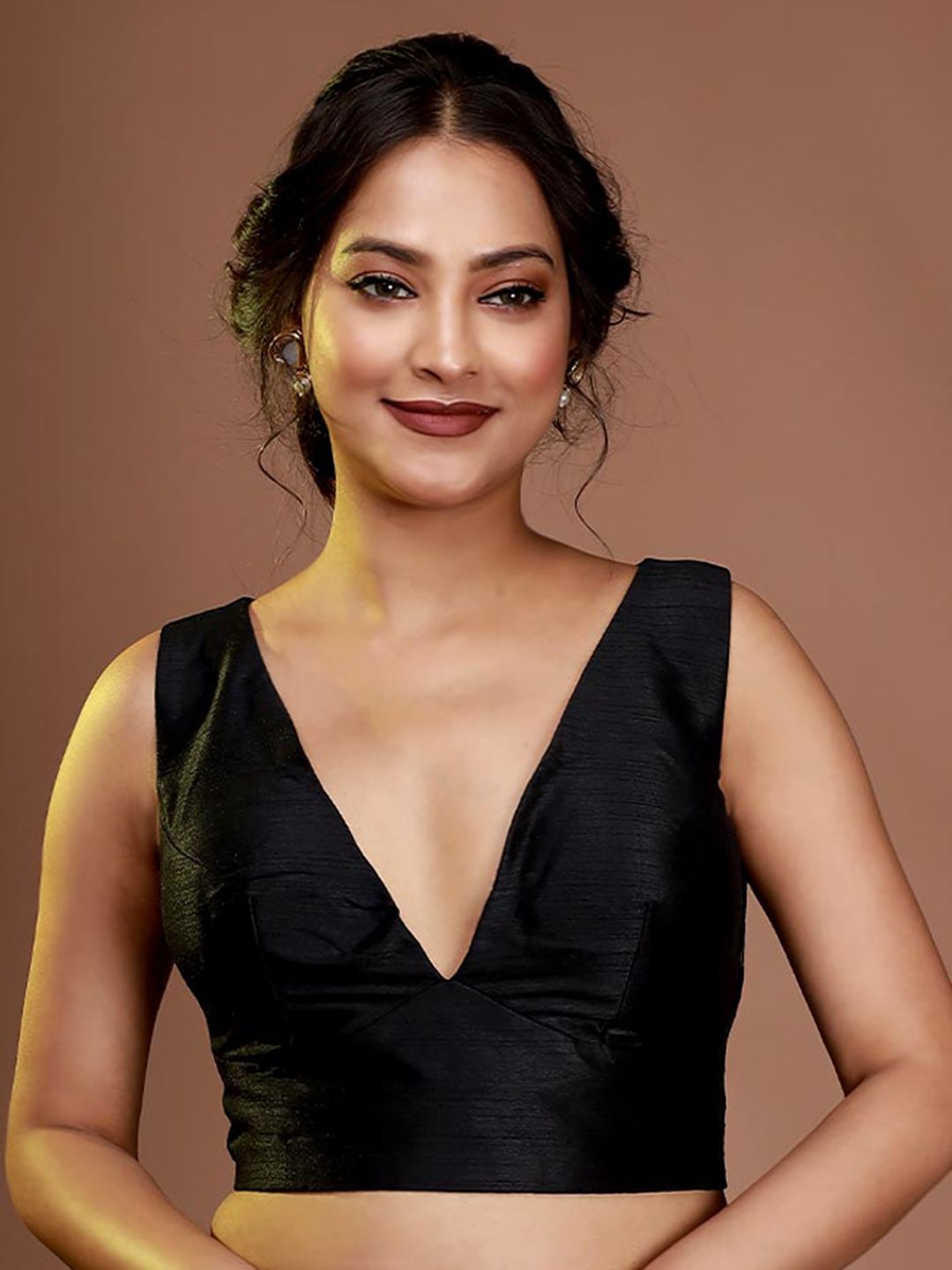 AllSilks V-Neck Silk Saree Blouse