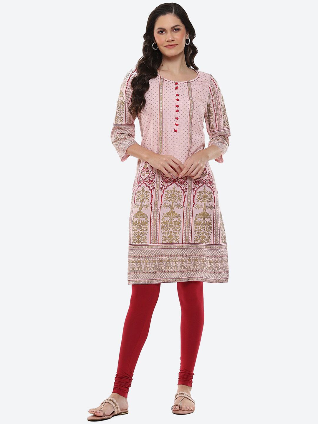 2Bme Ethnic Motifs Printed Straight Kurta Price in India