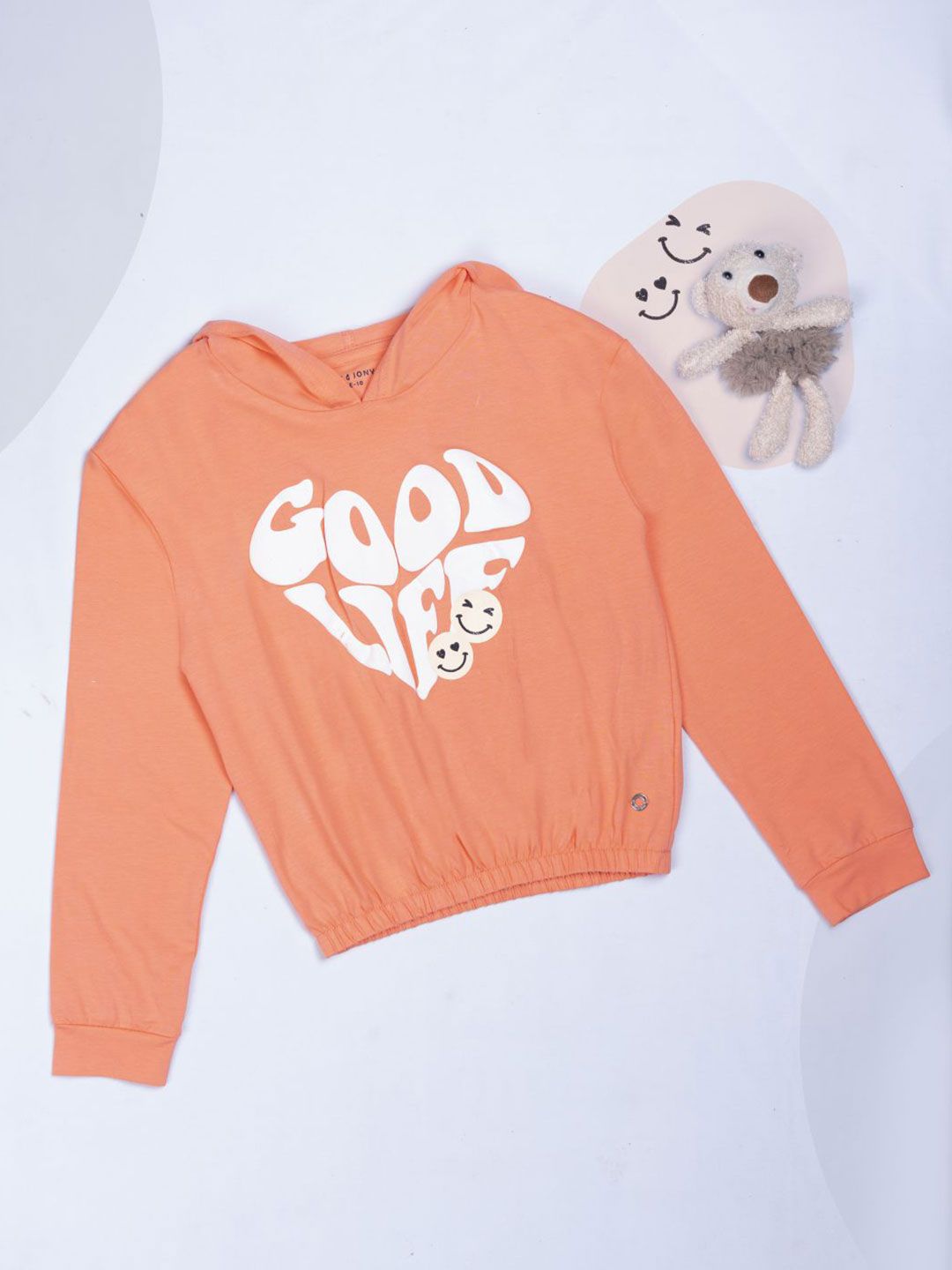 Gini and Jony Print Hooded Cotton long Top