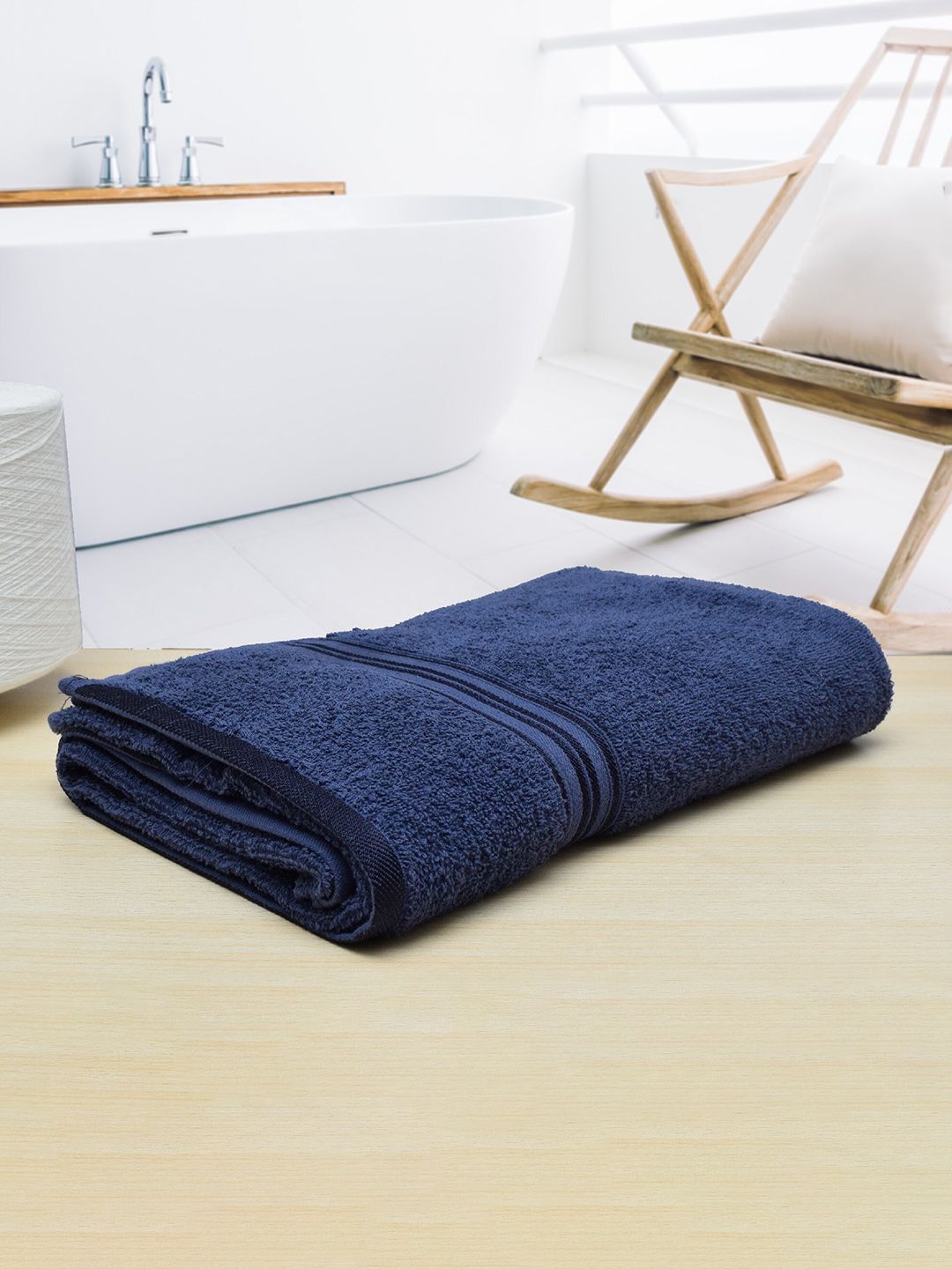 Aura Unisex Navy Blue Cotton 400 GSM Bath Towels