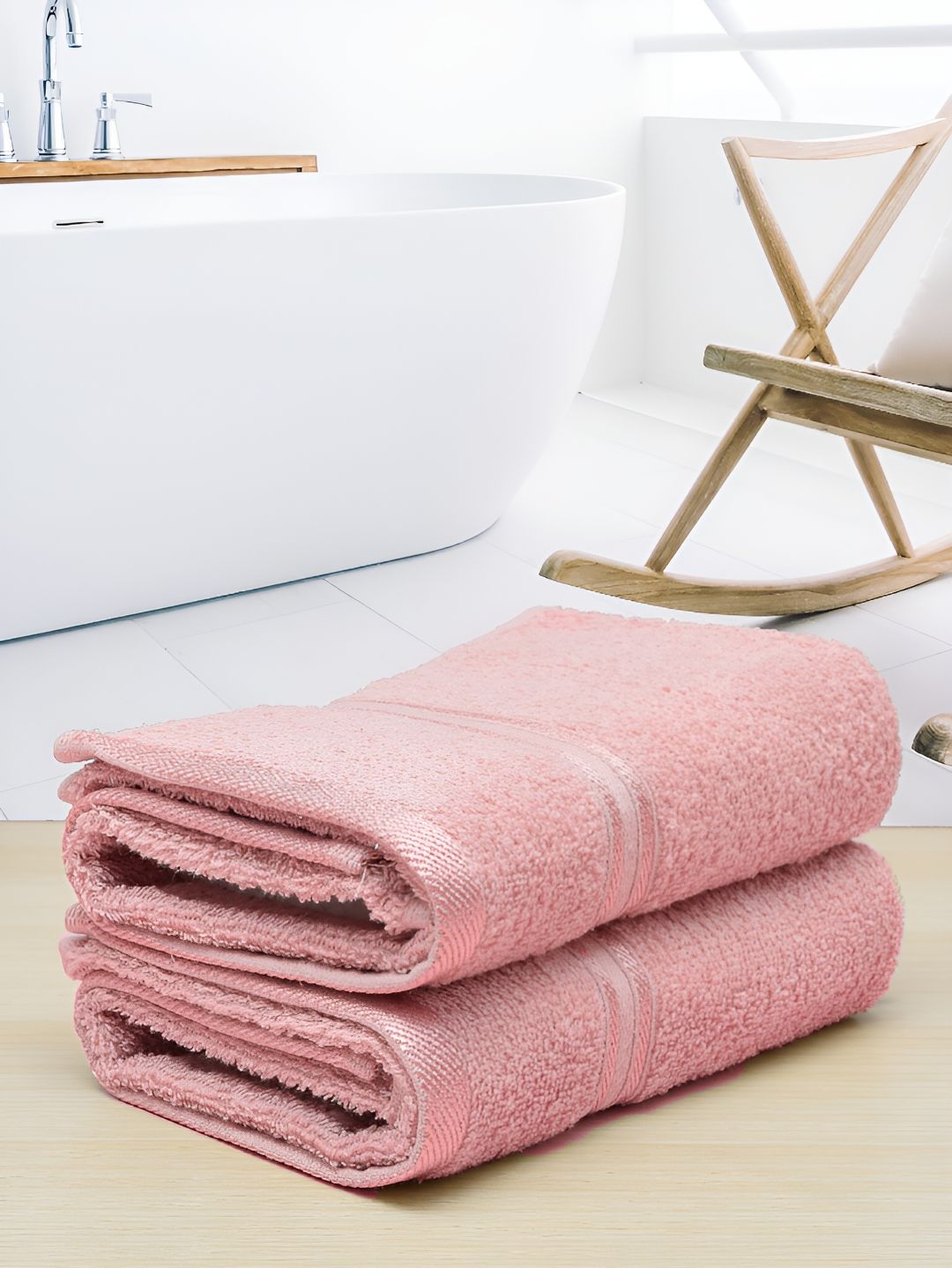 Aura Peach  2-Pcs 400 GSM Pure Cotton Hand Towels