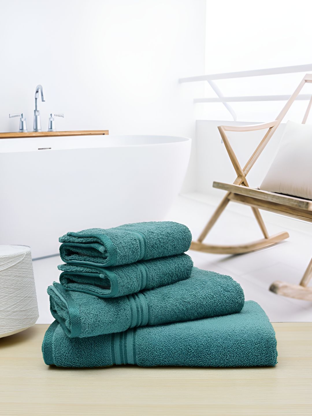Aura Turquoise 4Pcs Cotton 400 GSM Towel Set