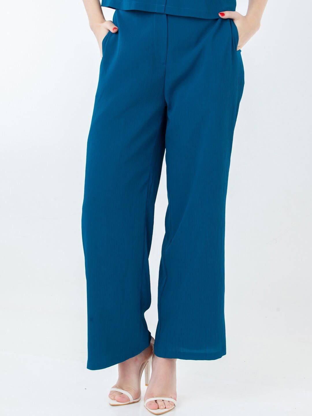 Zink London Women High-Rise Parallel Trouser Price in India