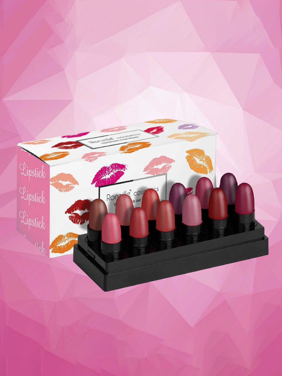 Ronzille Set of 12 Semi Matte Finish Mini Bullet Lipstick - 2g Each - Shade A