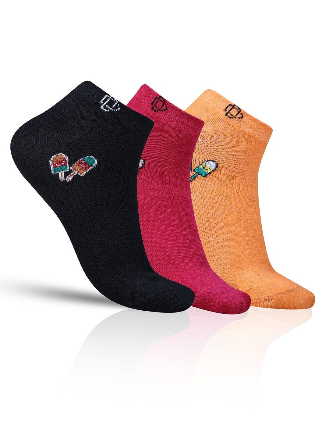Dollar Socks Men Pack Of 3 Patterned Cotton Ankle-Length Socks