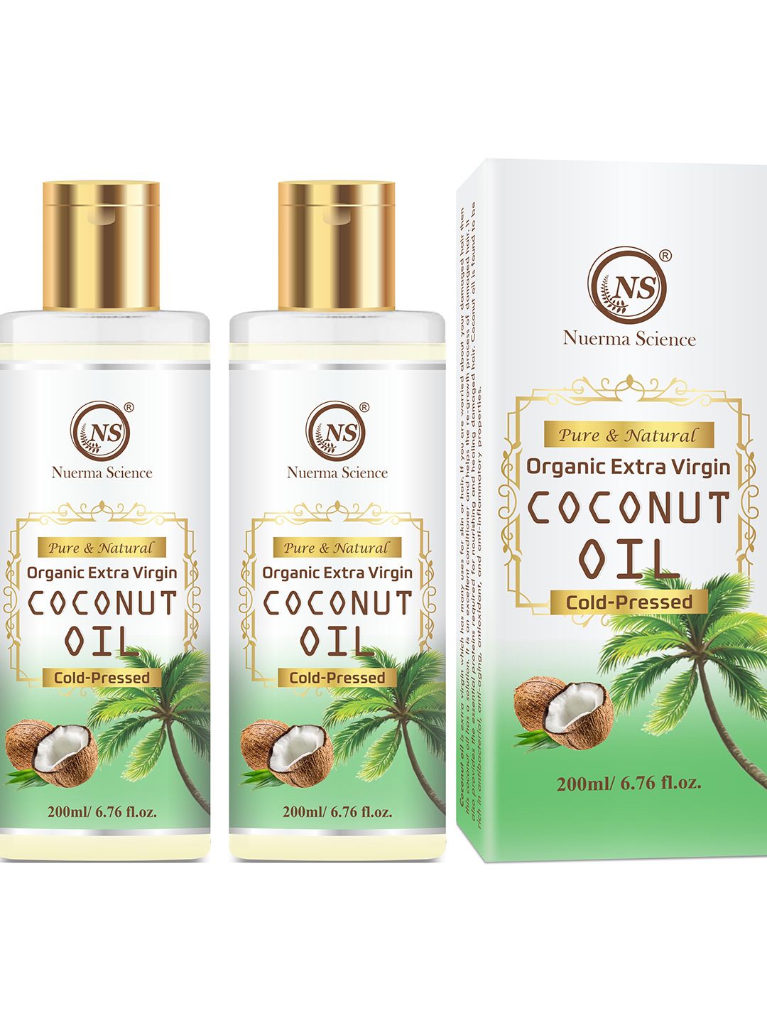 Nuerma Science 2-Pcs Organic Extra Virgin Coconut Oil - 200ml Each