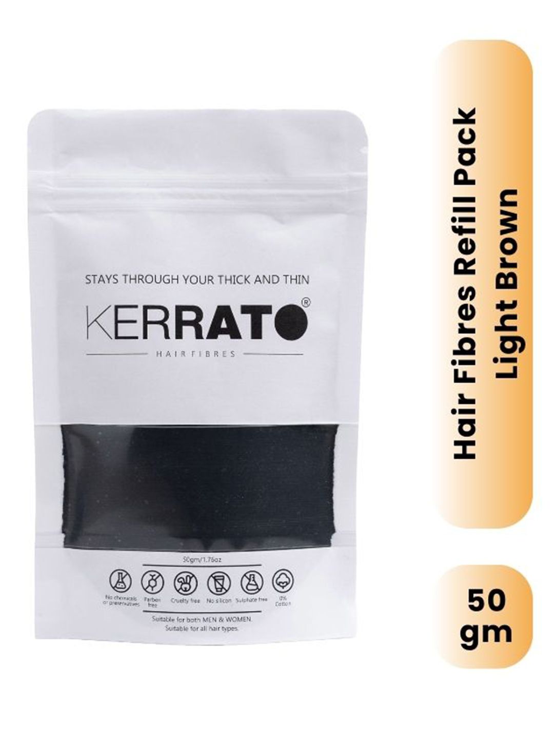 KERRATO HAIR FIBRES Natural Keratin Hair Thickening Fibers 50 g - Light Brown