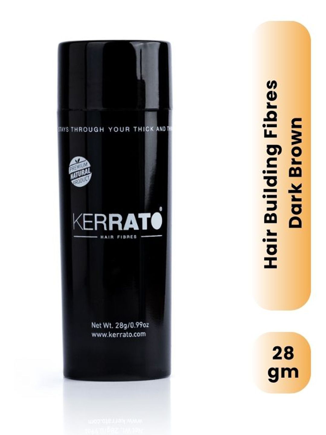 KERRATO HAIR FIBRES Natural Hair Fibres For Thinning Hair - 28g - Dark Brown