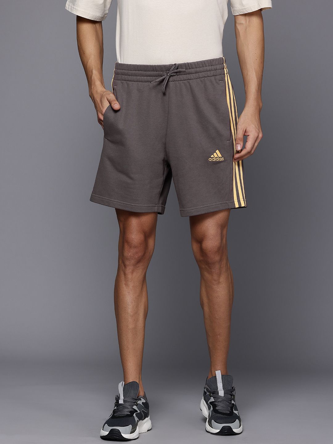 Buy ADIDAS Men 3-Stripes French Terry Pure Cotton Shorts - Shorts