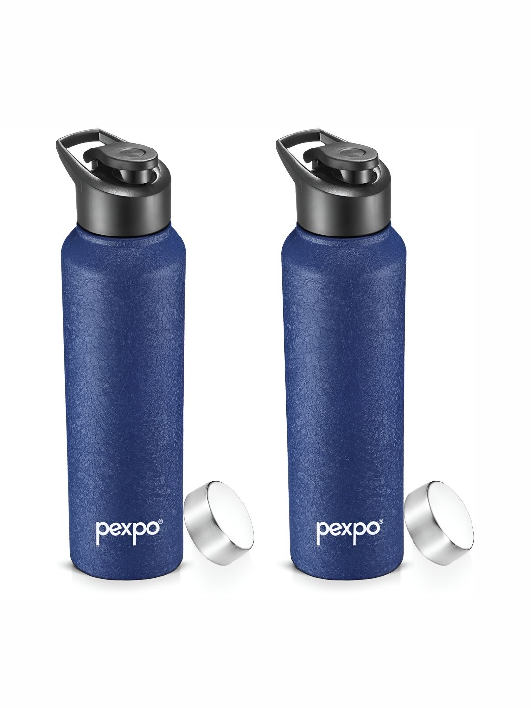 Pexpo Chromo Blue Solid Stainless Steel Single Wall Vacuum 2 Piece Sipper - 1L