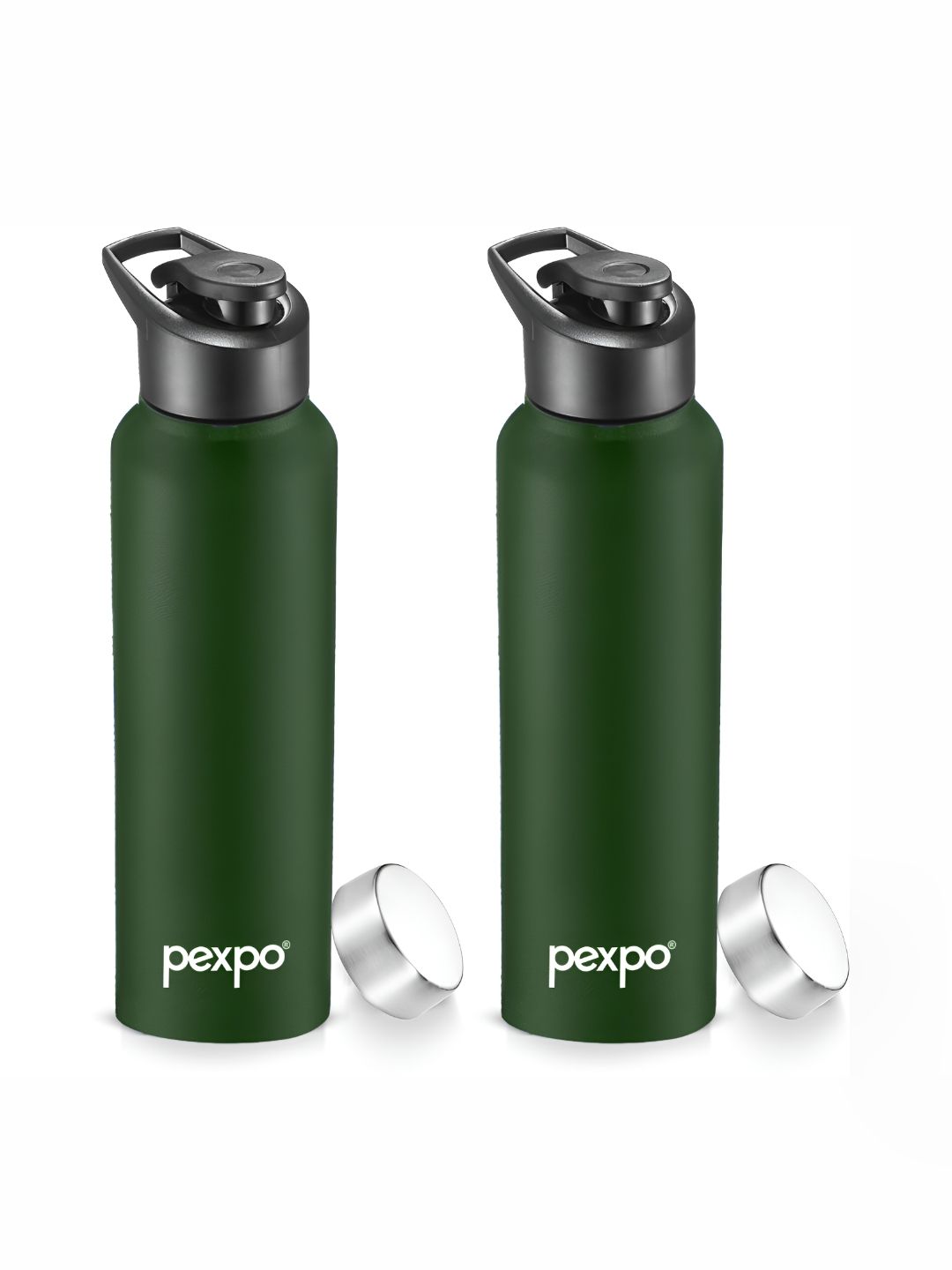 Pexpo Chromo - Xtreme Green Solid Stainless Steel Spill Proof 2 Piece Sipper - 1L