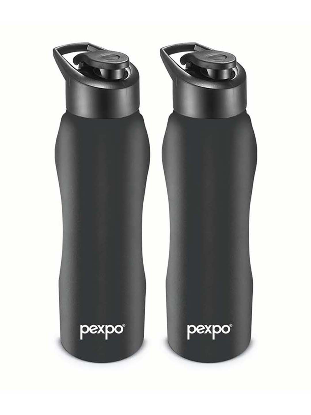 Pexpo Bistro - Xtreme Black Stainless Steel Spill Proof 2 Piece Water Bottle - 750ml