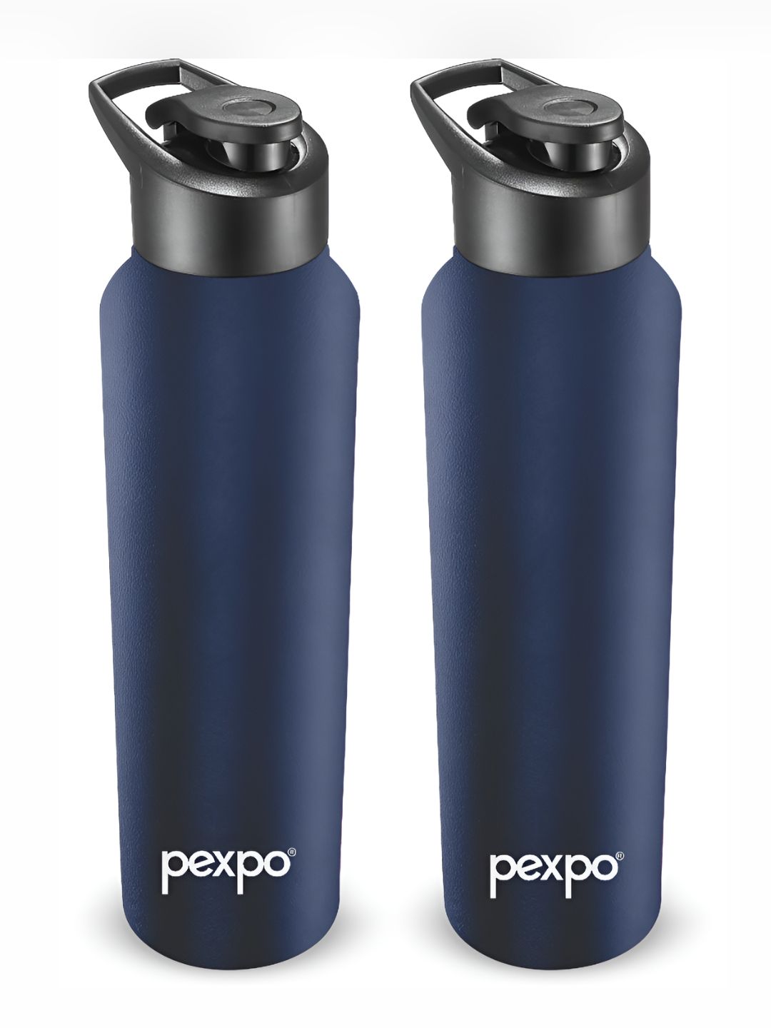 Pexpo Chromo-Xtreme Navy Blue Solid Stainless Steel Spill Proof 2 Piece Water Bottle - 1L