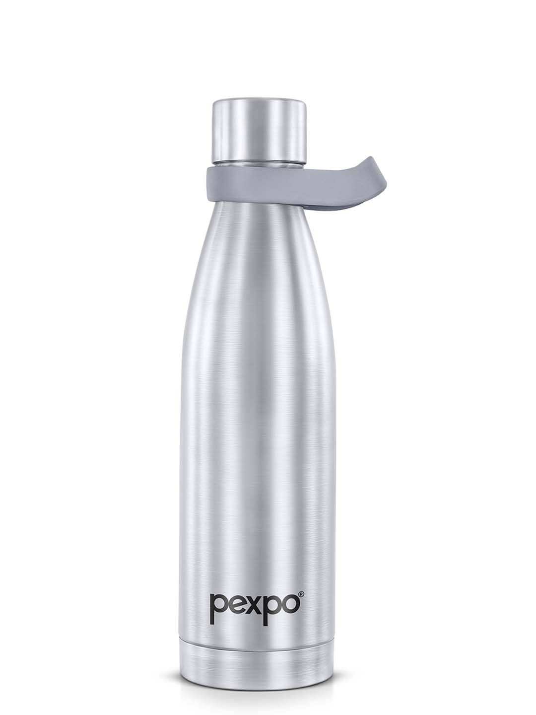 Pexpo Evoke Silver Solid Stainless Steel Spill Proof Flask - 500ml