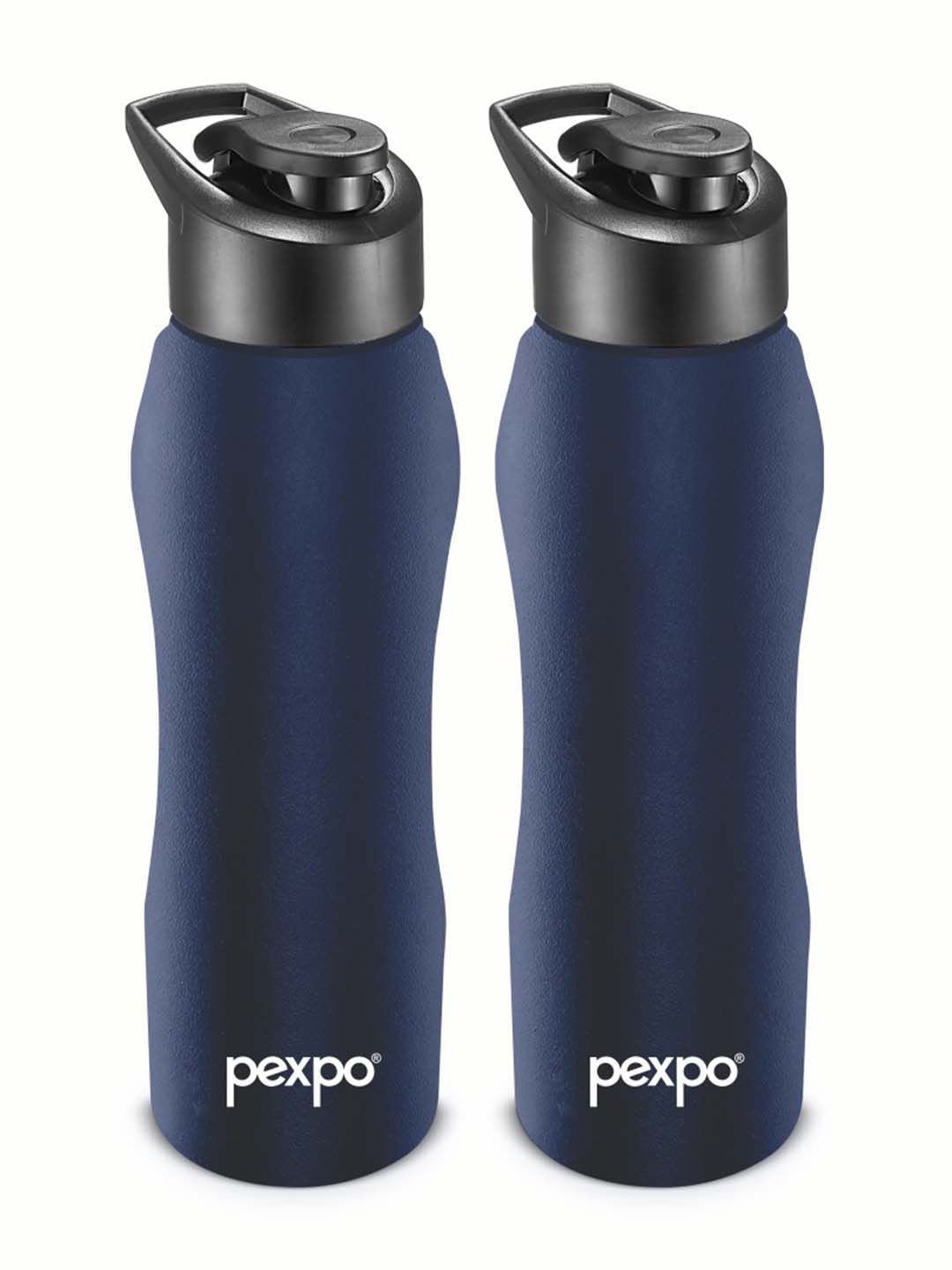 Pexpo Bistro-Xtreme Navy Blue Solid Stainless Steel Spill Proof 2 Piece Water Bottle - 1L