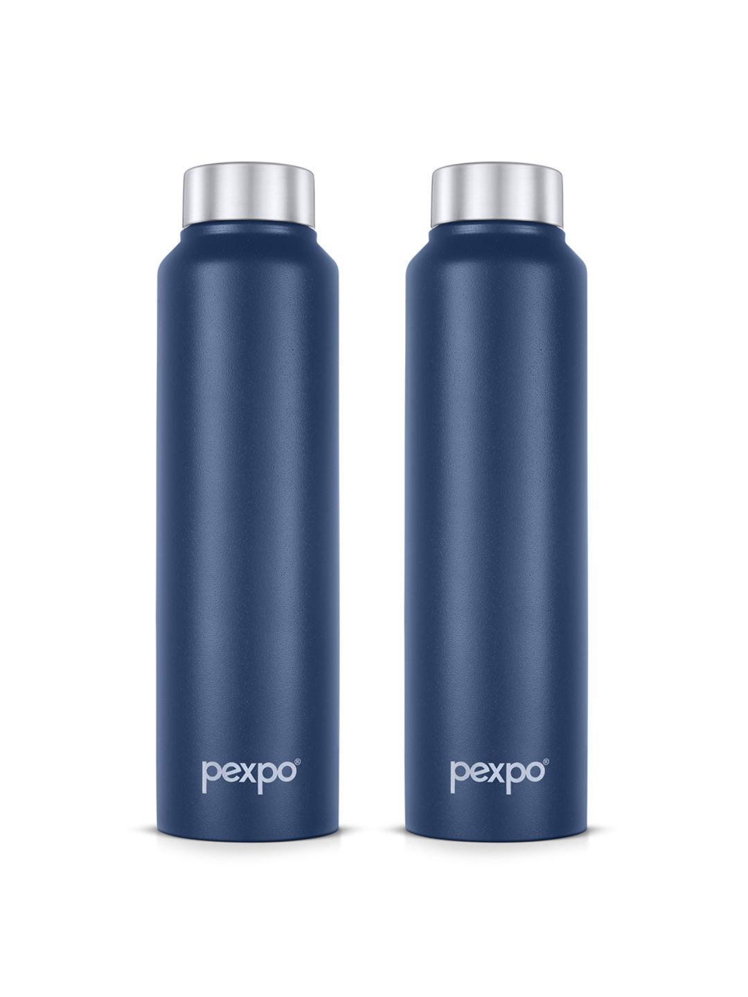 Pexpo Chromo-Xtreme Navy Blue Stainless Steel Single Wall Vacuum 2 Piece Water Bottle - 1L