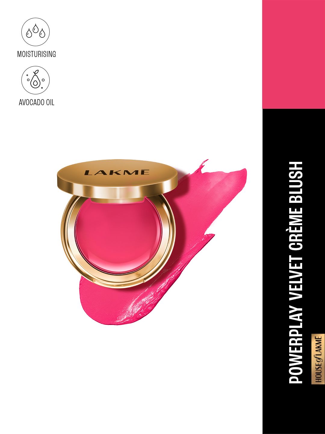 Lakme 9to5 Powerplay Velvet Creme Blush with Avocado Oil - Pink Rose