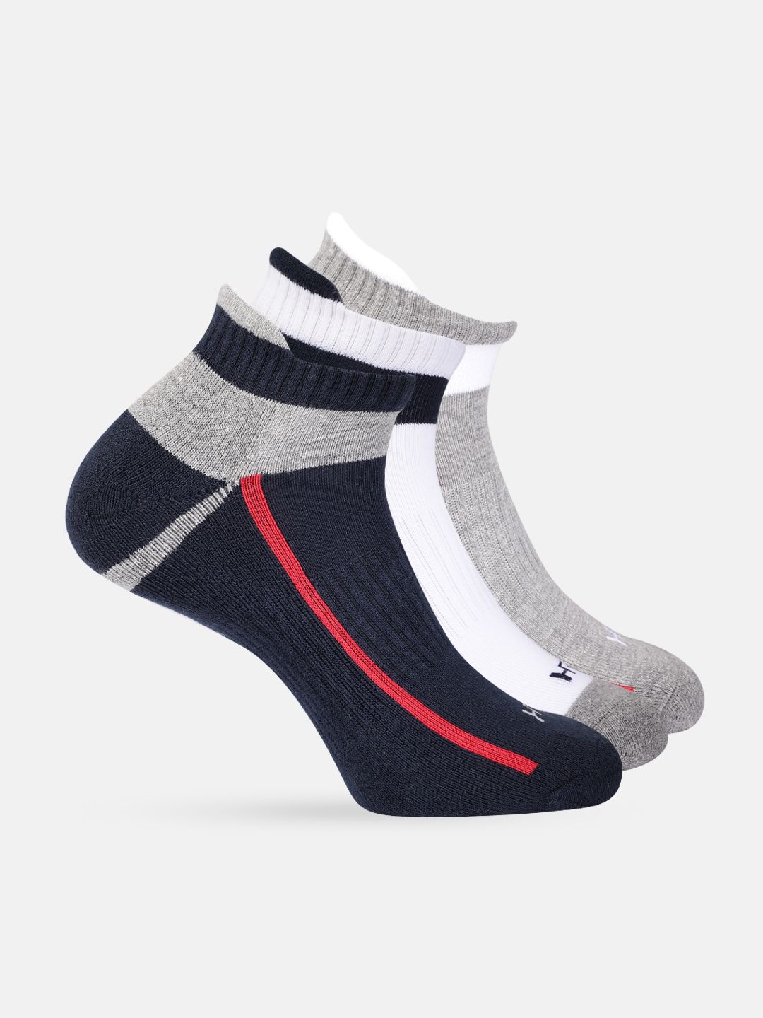 HRX by Hrithik Roshan Men Pack of 3 Striped Ankle-Length Socks