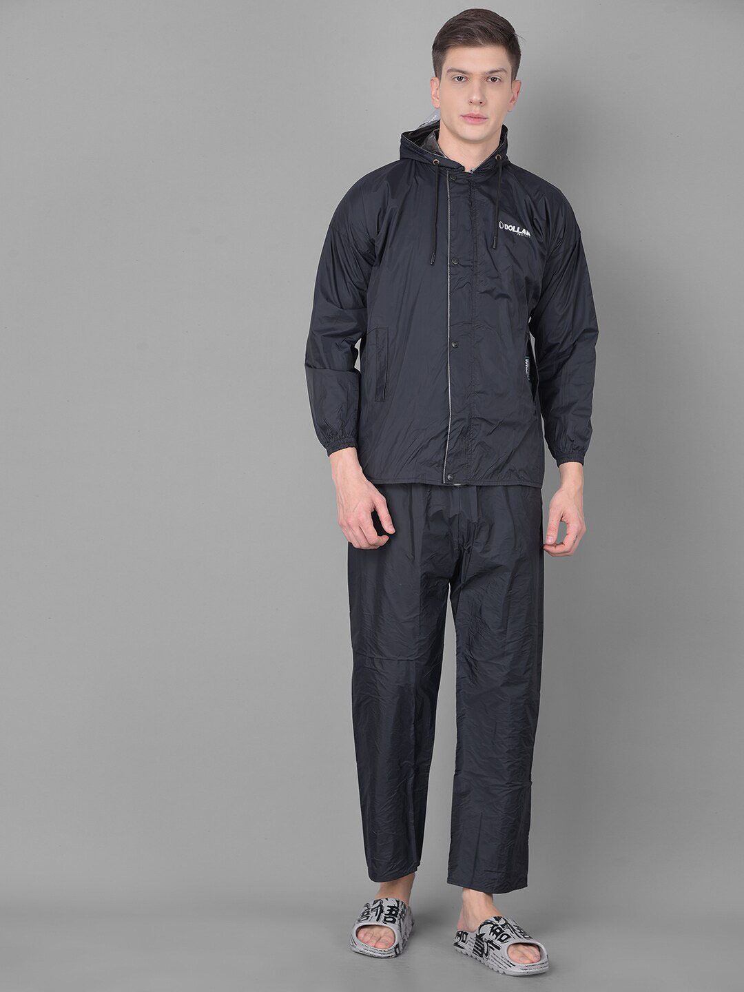 Dollar Men Adjustable Reversible Hooded Rain Jacket