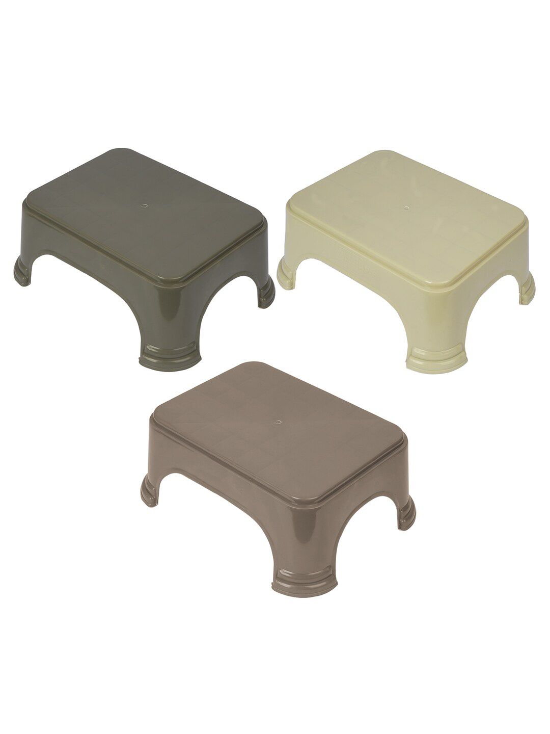 Kuber Industries Cream & Brown 3 Pieces Step Stool