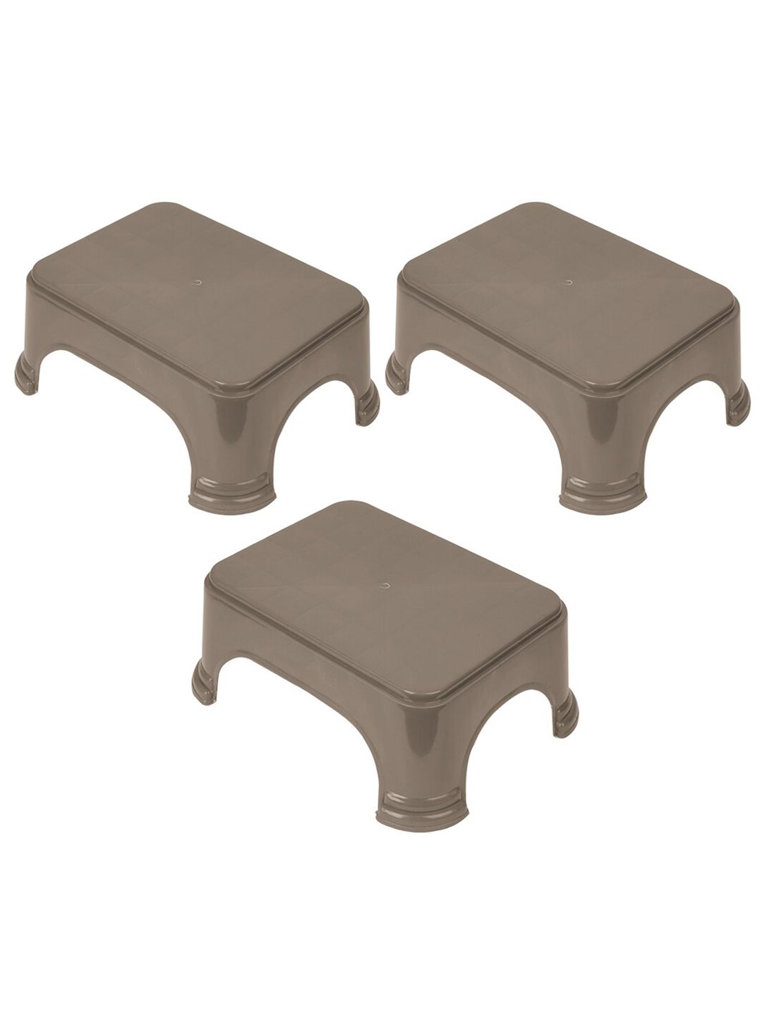 Kuber Industries Brown 3 Pieces Bathroom Step Stools