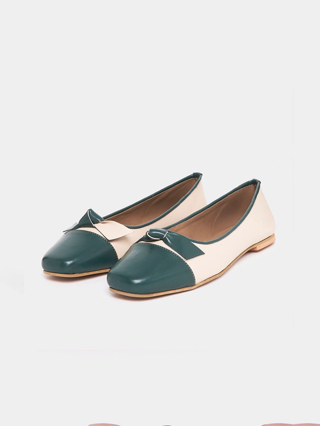 Styli Women Colourblocked Ballerinas With Bow Detail