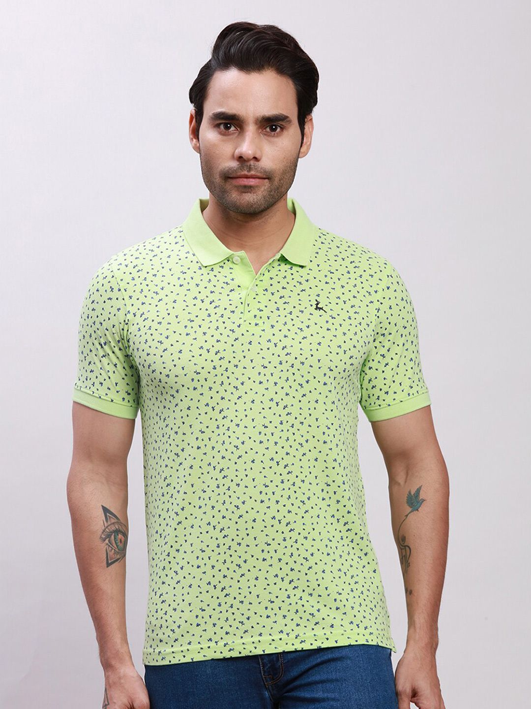 Parx Parx Printed Polo Collar Pockets T-shirt