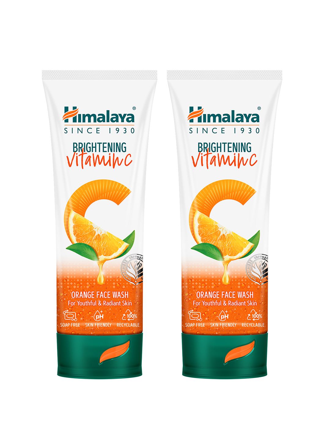 Himalaya Set of 2 Brightening Vitamin C Orange Face Wash For Youthful Skin- 100ml Each