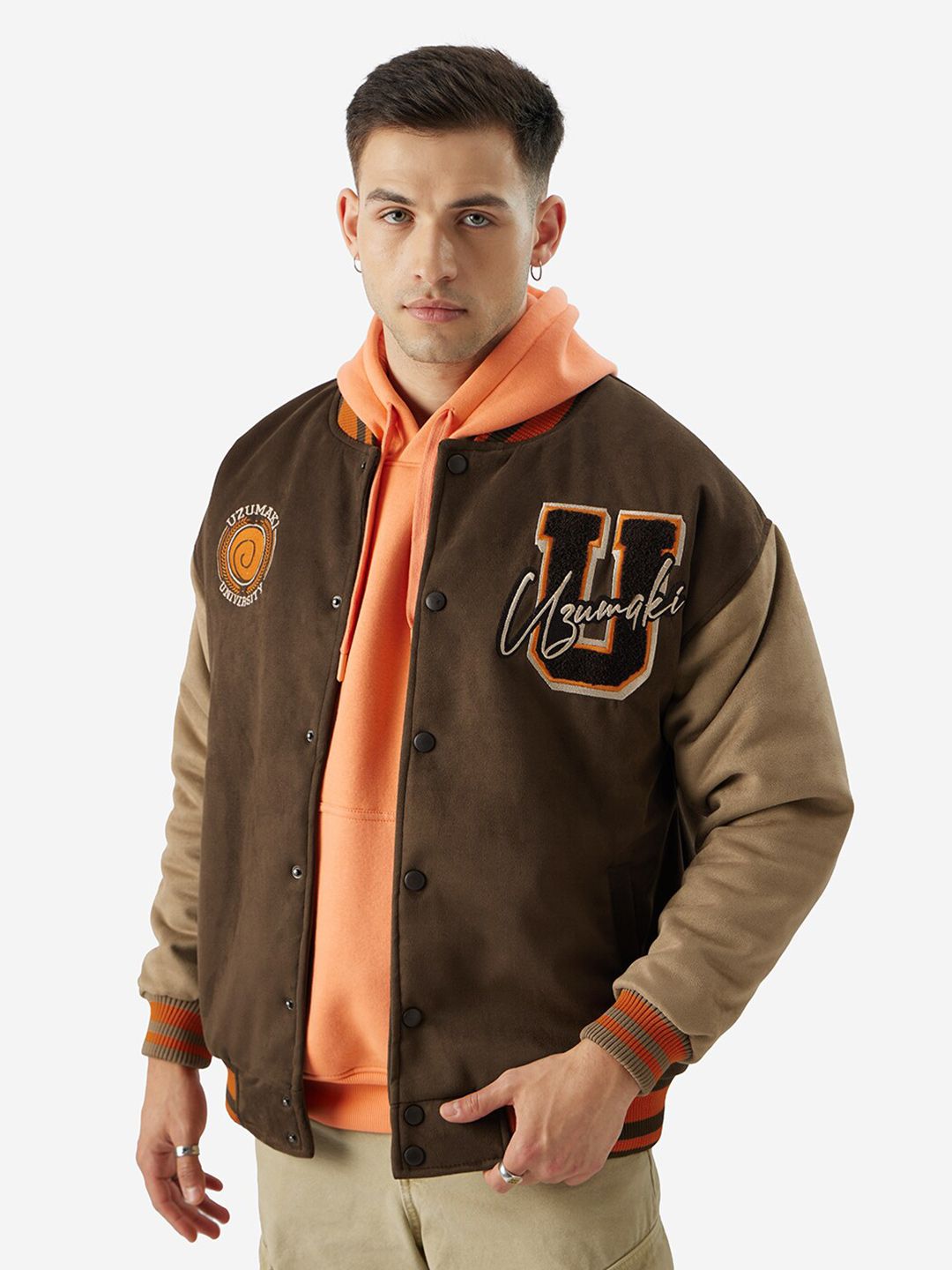The Souled Store Men Oversized Naruto Burgundy Jackets