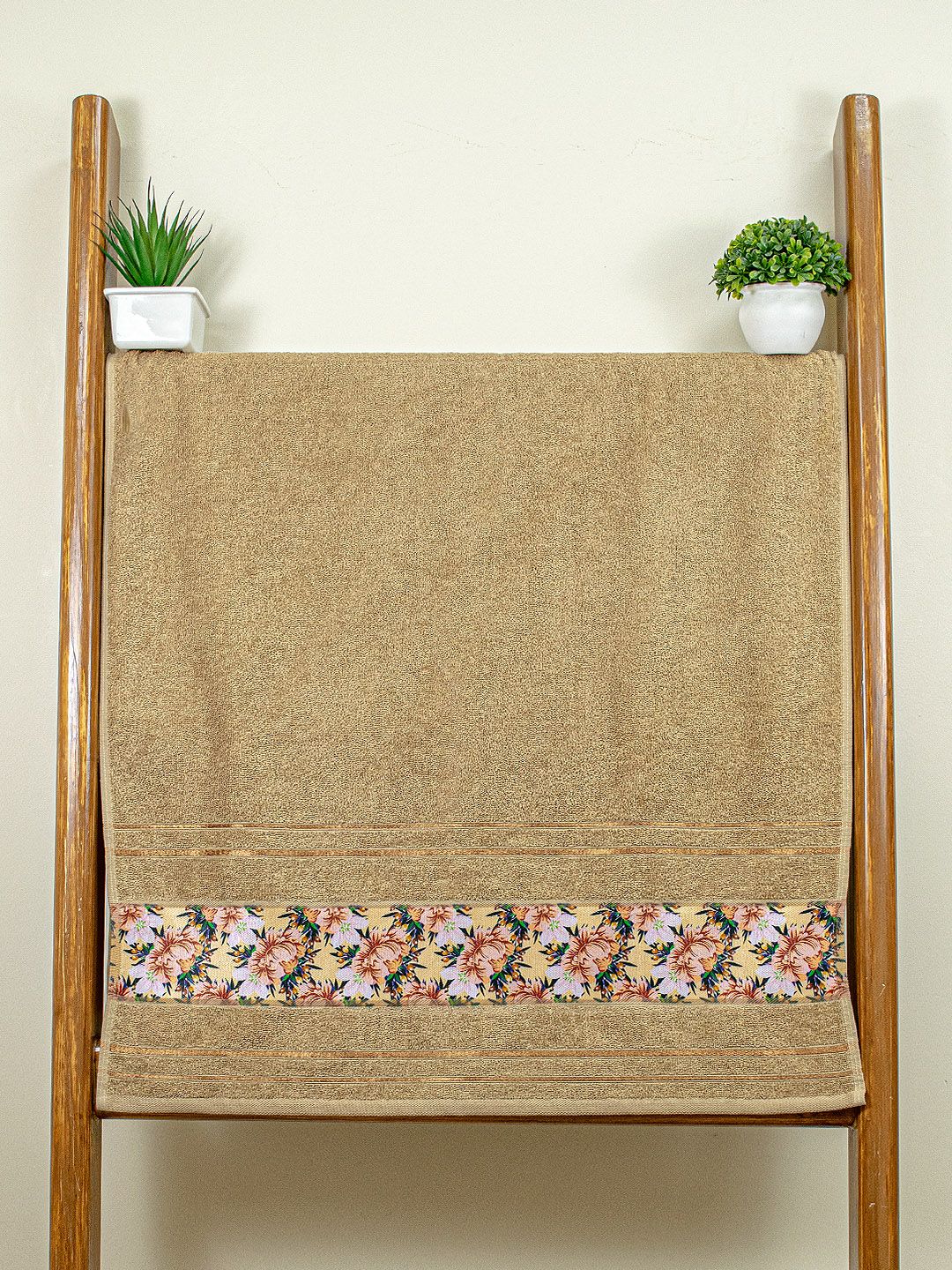 Aura Beige Cotton Bath Towels 450 GSM