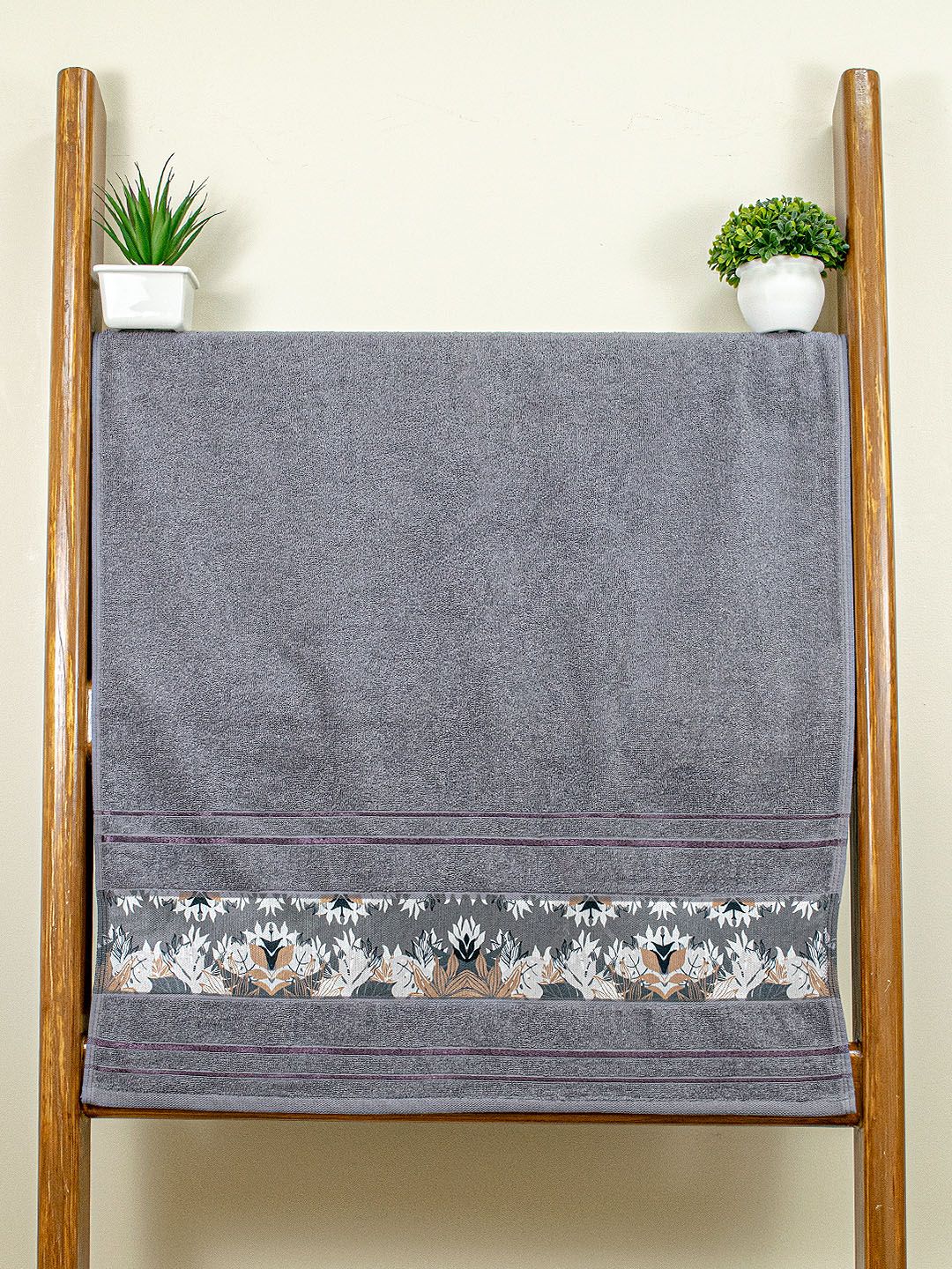 Aura Grey Melange Cotton Bath Towels 450 GSM