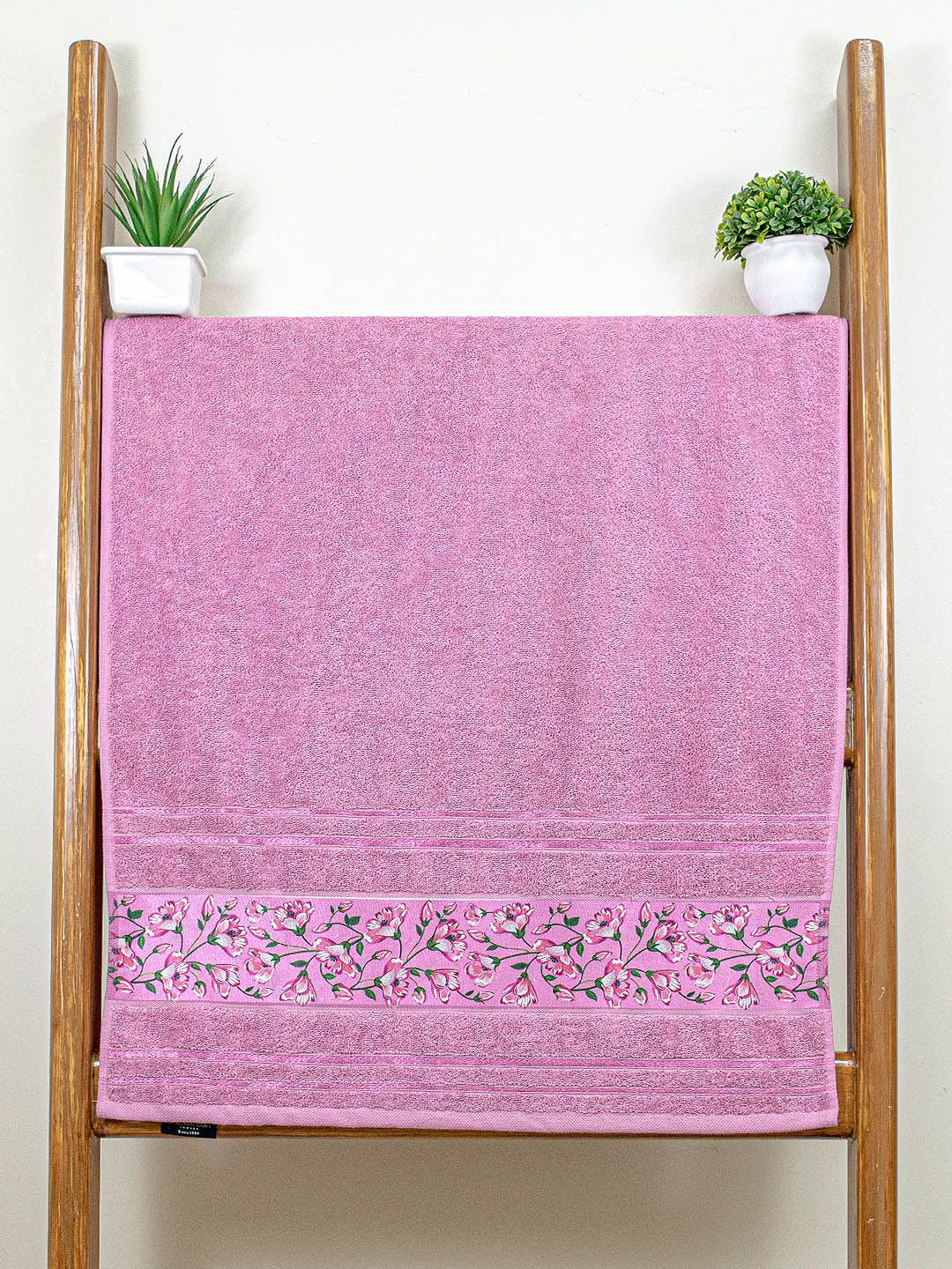 Aura Purple Cotton Bath Towels 450 GSM