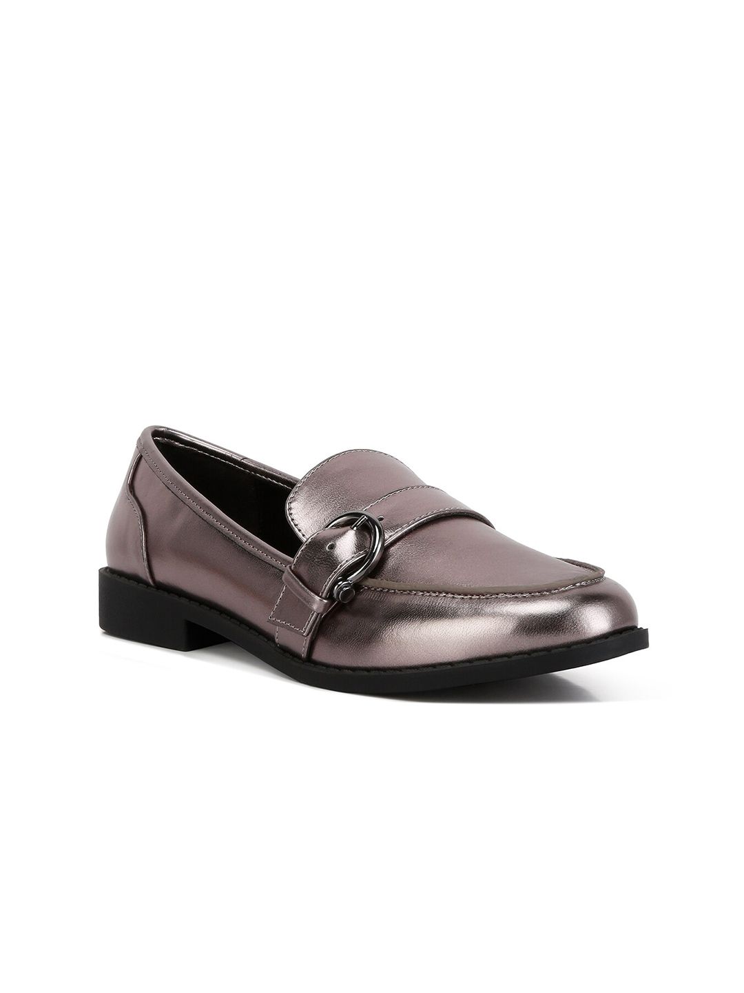 London Rag Women Metallic Buckle Detailed Loafers