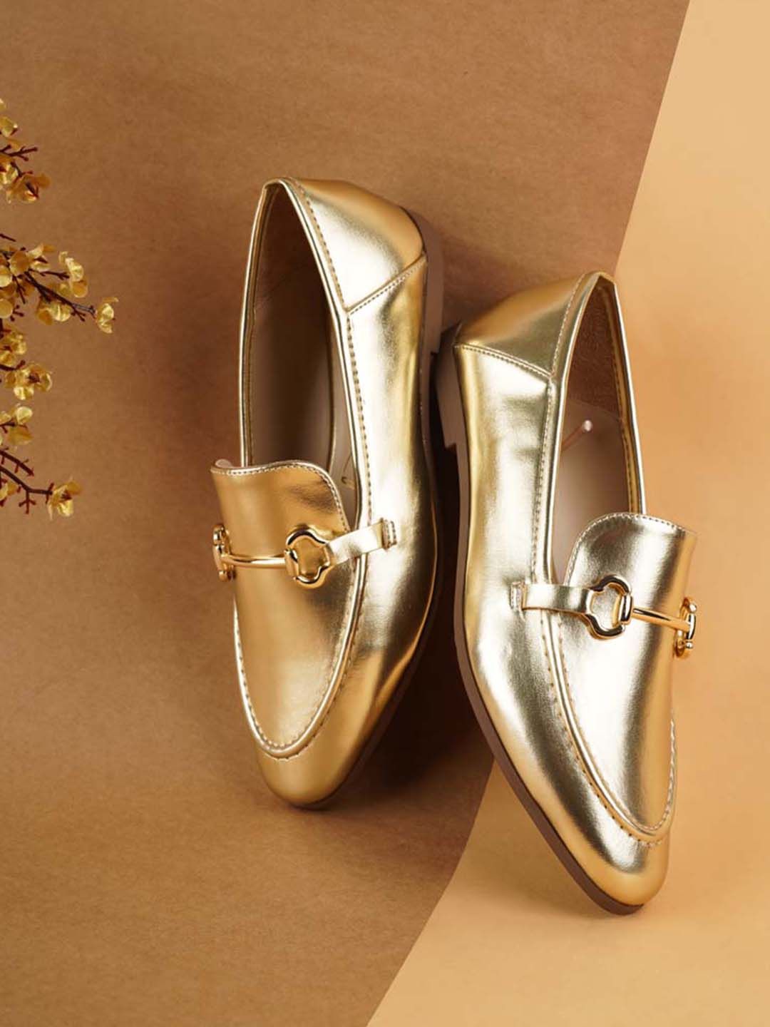 London Rag Women Metallic Horsebit Loafers